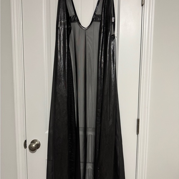 Elegant Black Sheer Swim Coverup - Picture 1 of 6
